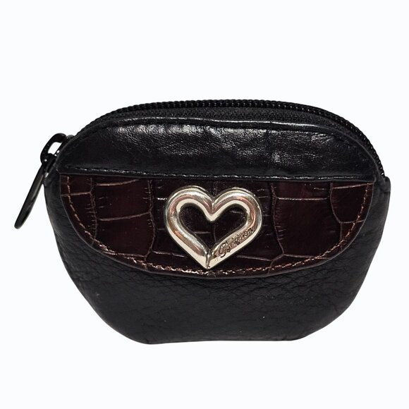 Brighton Black Leather Coin Purse With Exterior Snap Pocket - Picture 2 of 6